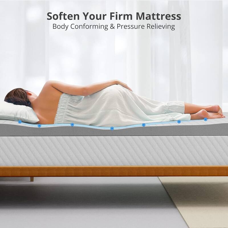 2"/3"/4" Gel Memory Foam Pressure Relieve Mattress Topper for Cooling Sleep, CertiPUR-US Certified