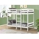 preview thumbnail 1 of 4, Twin over Twin Size Wood Bunk Bed with Ladder and Fence White