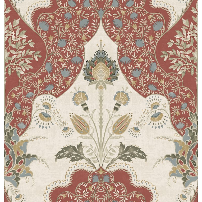 A-Street Prints Auden Ruby Floral Grandeur Wallpaper