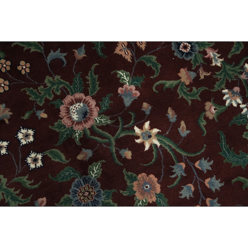 Hand Knotted Oriental 100% Wool Carpet Traditional All-Over Red Kashan Area Rug - 14' 1'' X 10' 2''