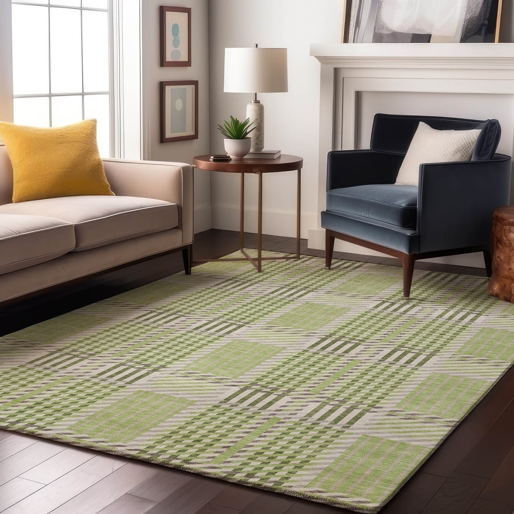 Premium Washable Super Soft Modern Plaid Mayfield Rug