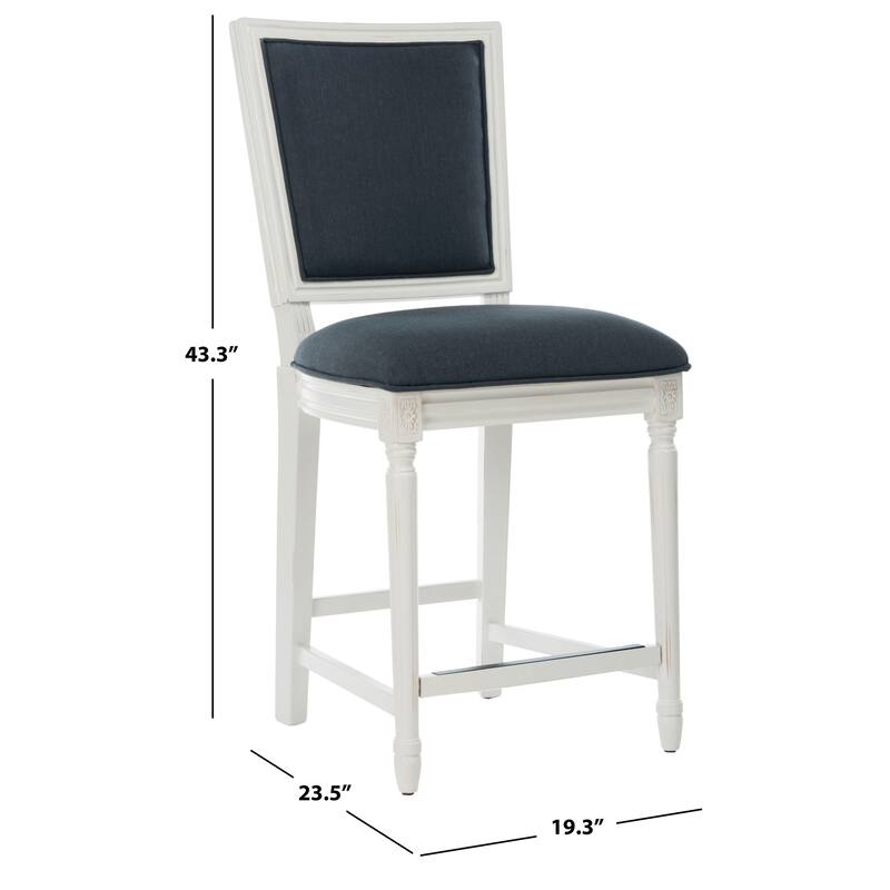 SAFAVIEH Judyth -26 Inch Light Grey/ Cream Rectangular Counter Stool (Set of 2) - 19.3" x 23.5" x 43.3" - 19Wx24Dx43H
