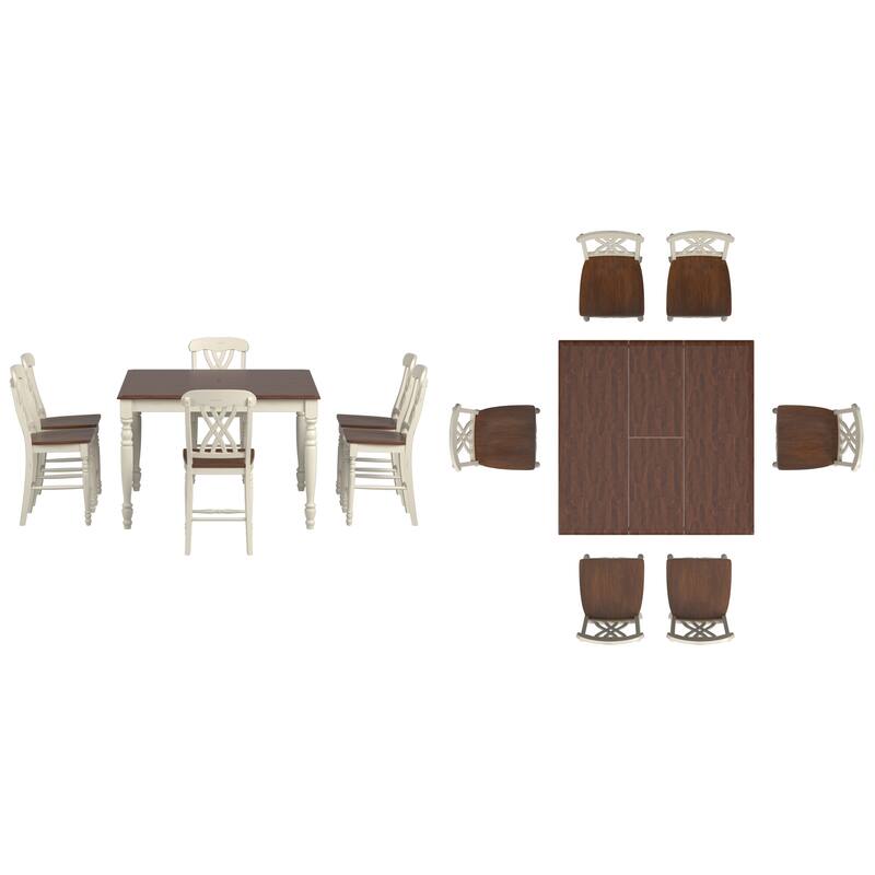 Brunico Counter Height Two-Tone Extending Dining Set
