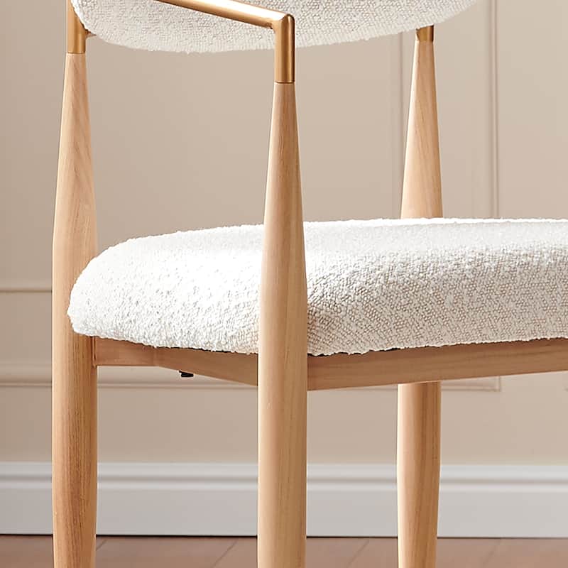 Morden Fort Modern Boucle Dining Chairs Armchair Set of 4