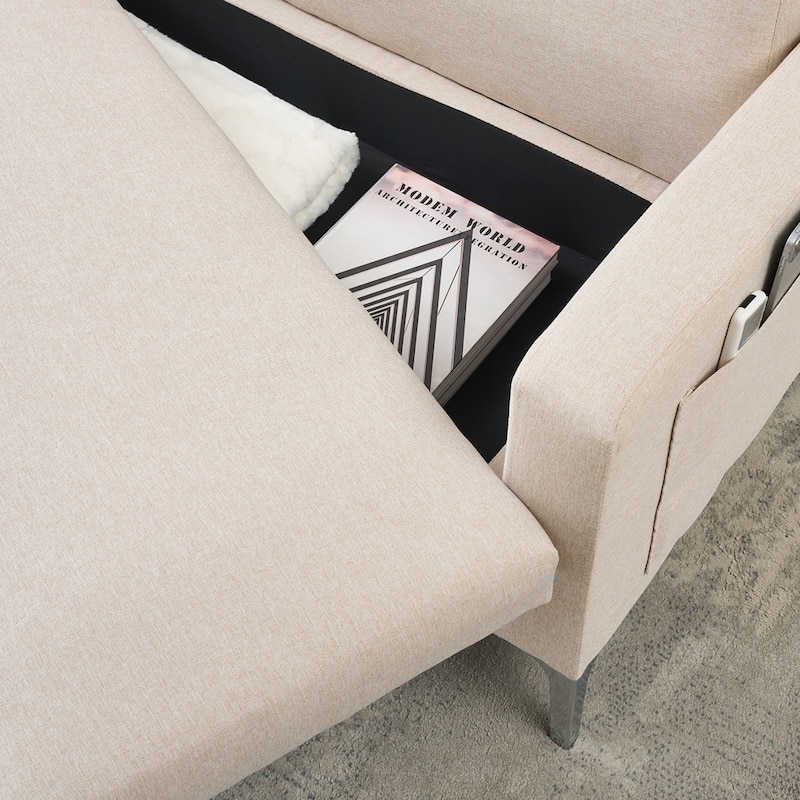 57" Modern Loveseat Sofa with Storage for Living Room