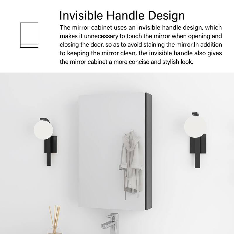 Rectangular Aluminum Medicine Cabinet with Mirror