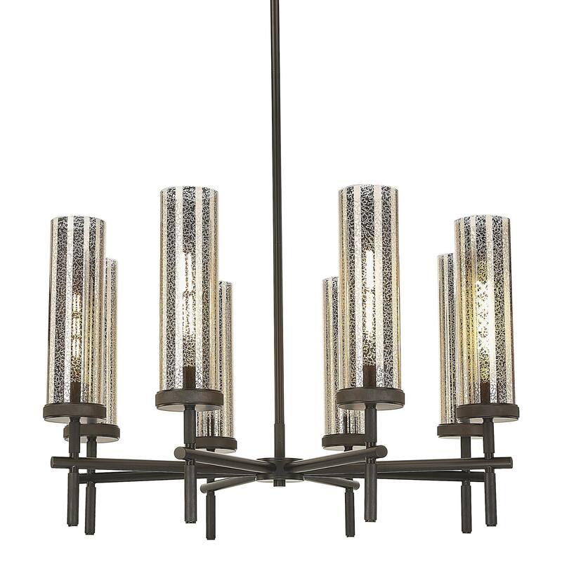 Innovations Lighting 471-8CR-20-32 Lincoln Chandelier Lincoln 8 Light - Matte Black / Mercury