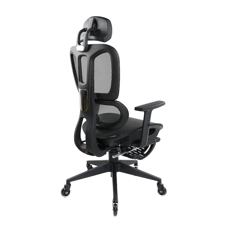 Ergonomic Mesh Office Chair with Lumbar Support, Footrest, and Recline
