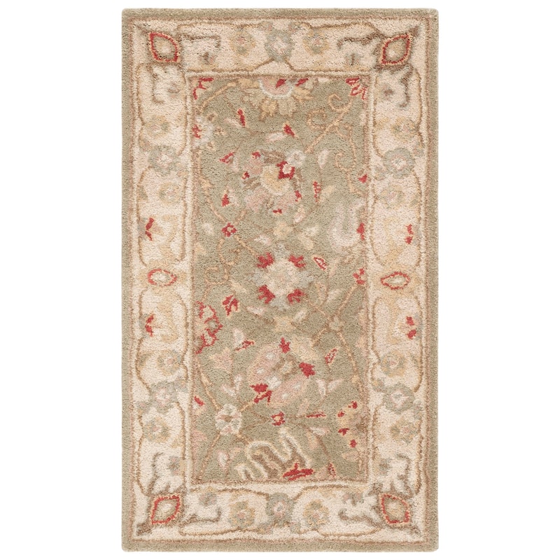 SAFAVIEH Handmade Antiquity Zuriñe Traditional Oriental Wool Rug - 2'3" x 4' - Sage
