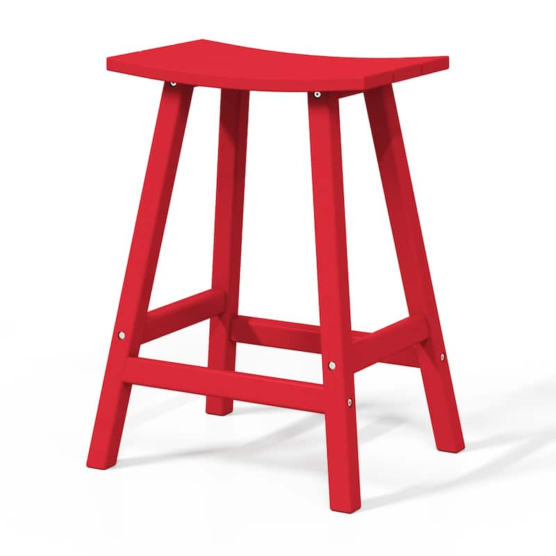 Laguna Hdpe All Weather Outdoor Patio 24" Saddle Seat Counter Stool