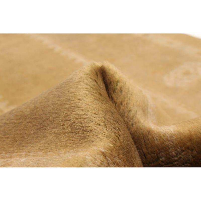 ECARPETGALLERY Hand-knotted Color Transition Olive Wool Rug - 2'7 x 9'5