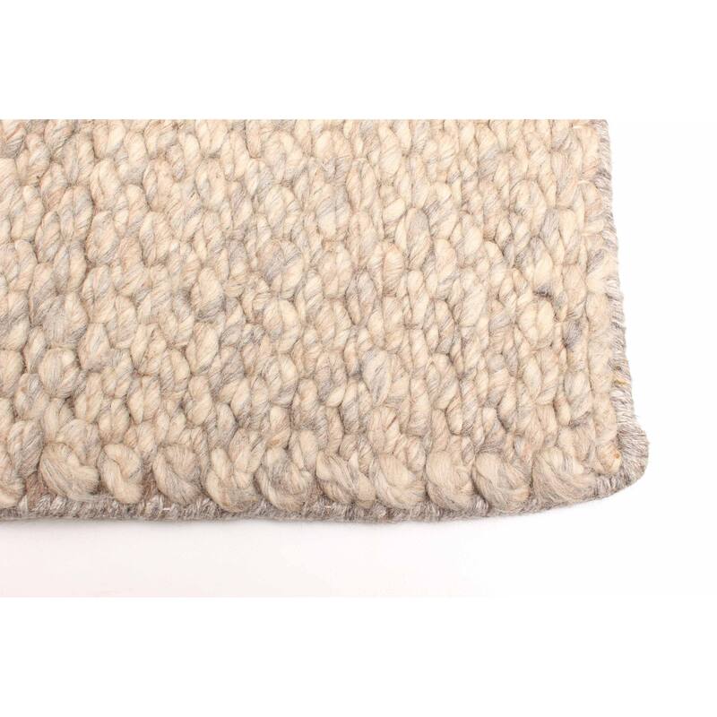 ECARPETGALLERY Braid weave Sienna Tan Wool Rug - 5'4 x 7'2