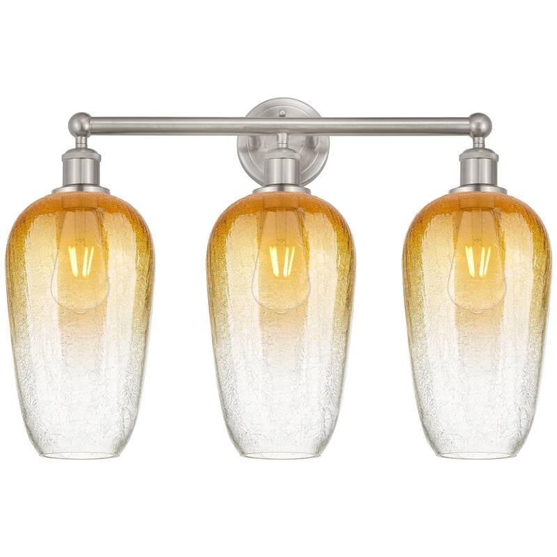 Innovations Lighting Endless Possibilities Edison - Brookhaven Flute - 3 Light 25" Bath Vanity Light - Brushed Satin Nickel/Amber