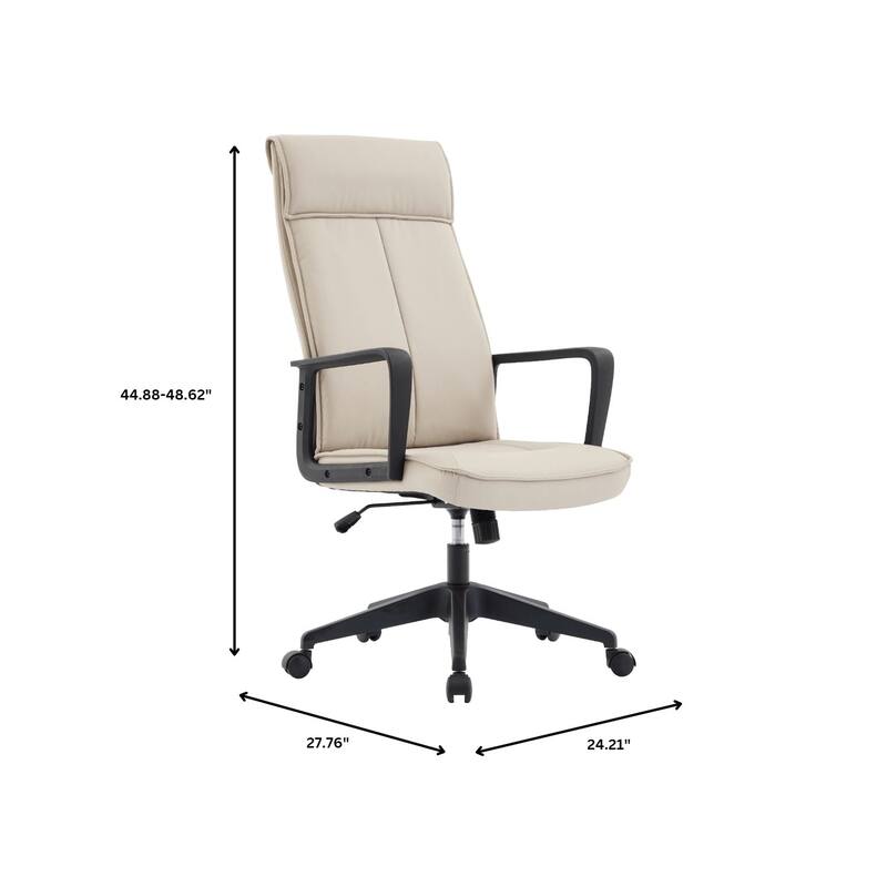 High-Back Leather/Polyester Office Chair Adjustable Height Swivel & Tilt Aiaria Series - N/A