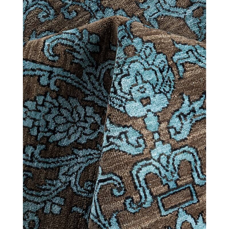 Ikat One-of-a-Kind Hand-Knotted Area Rug - Beige, 9' 2" x 12' 2" - 9' 2" x 12' 2"