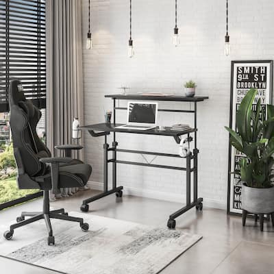Techni Mobili Rolling Writing Desk with Height Adjustable Desktop