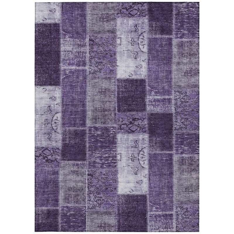 HomeRoots Patchwork Traditional Rectangle Outdoor Rug