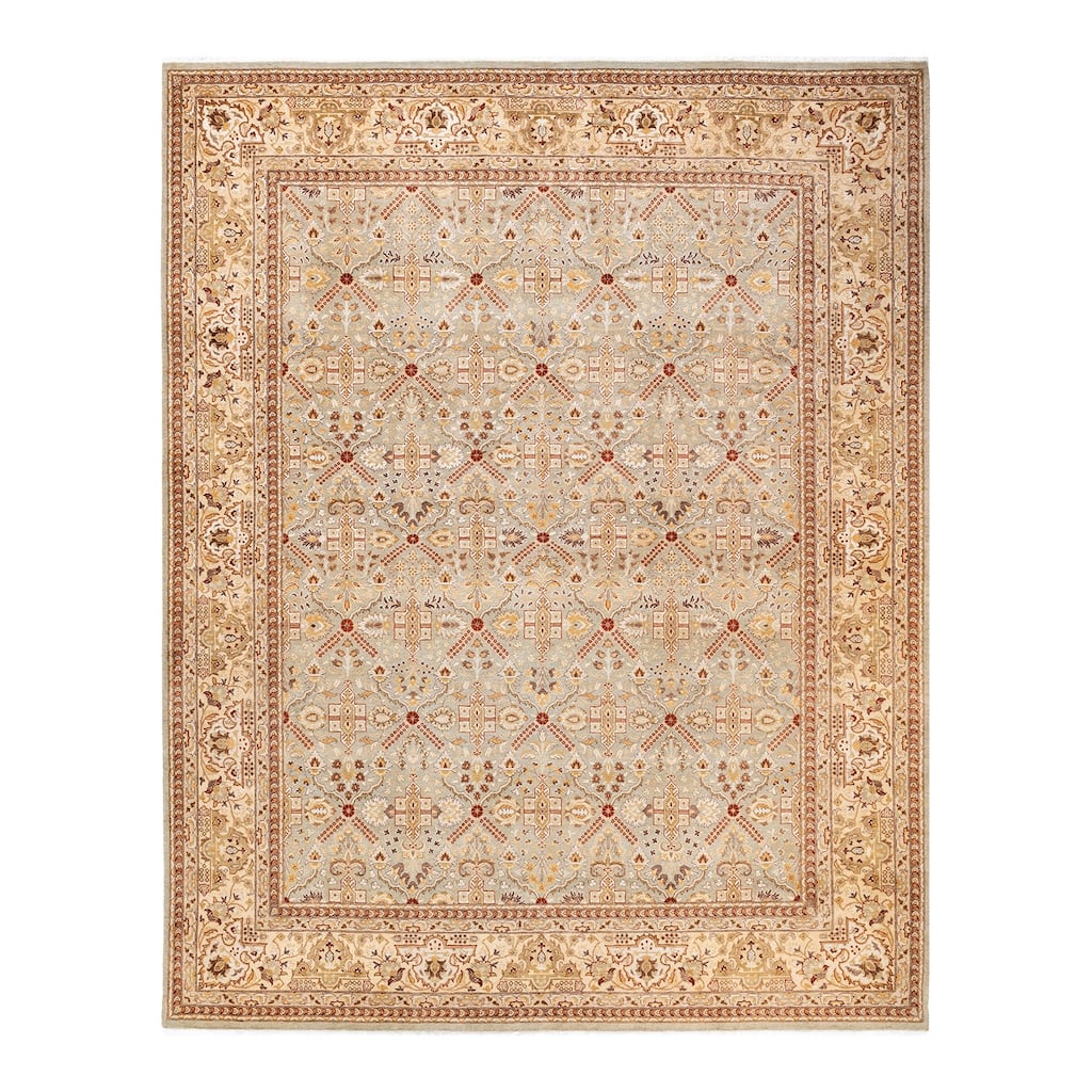 Overton Hand Knotted Wool Vintage Inspired Traditional Mogul Ivory Area Rug - 8 x 10