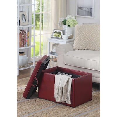 Storage Ottoman with Reversible Tray - Upholstered Multi-Purpose Seat, Hidden Storage, and Serving Top for Living Room Decor