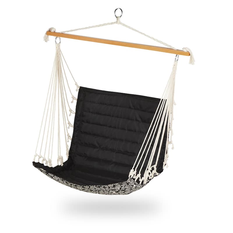 Frida Kahlo + Classic Accessories Outdoor Hammock Chair - Flores Eternas, Black
