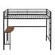preview thumbnail 14 of 58, Artsy Twin Over Full Metal Bunk Bed with Integrated Desk, Ladder and Quality Slats for Bedroom, Versatile Use