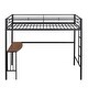 preview thumbnail 12 of 58, Modren Twin Over Full Metal Bunk Bed with Desk,Ladder and Quality Slats for Bedroom