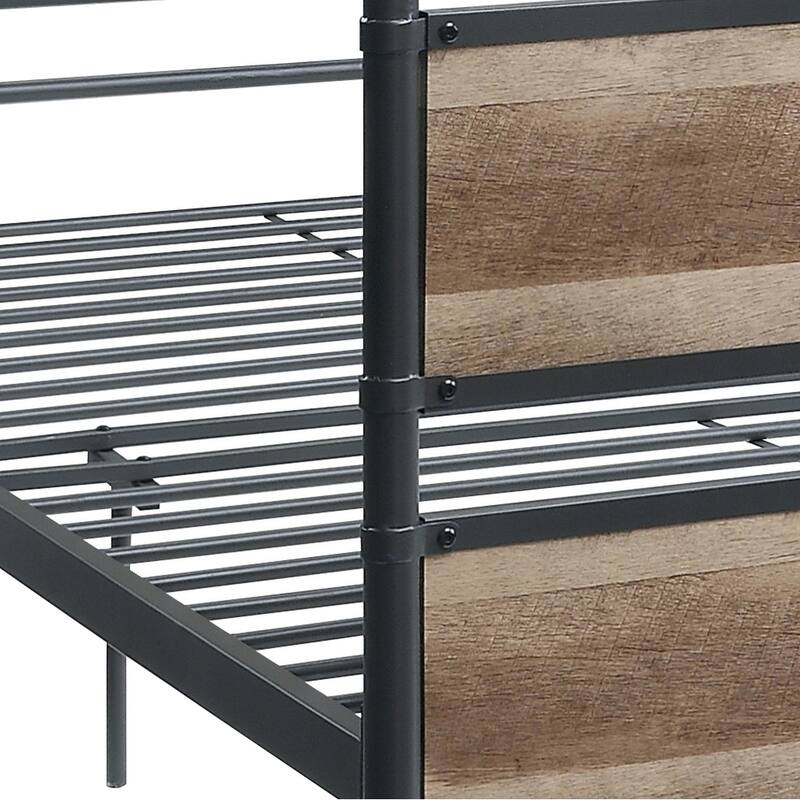 Mankato Antique Oak and Sandy Grey Wooden Headboard Full Bed