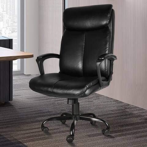 Home Office Chair - Mid Back Executive Task Chair Adjustable Computer Desk Chair with Lumbar Support, Padded Armrest, Swivel