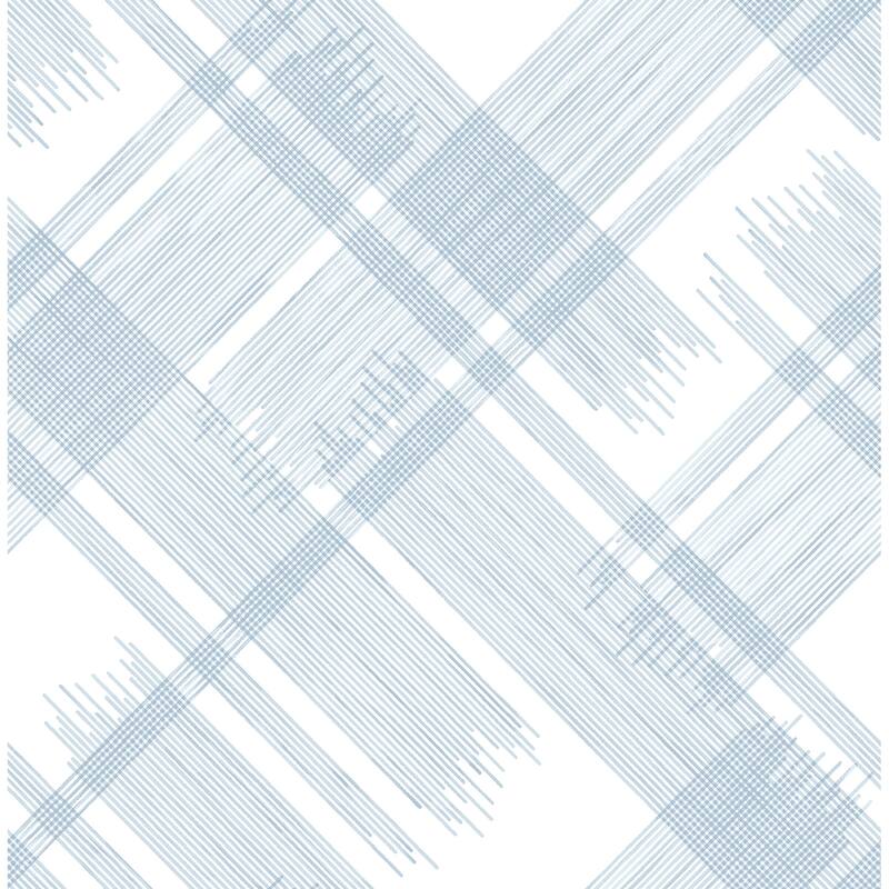 A-Street Prints Zag Blue Modern Plaid Wallpaper