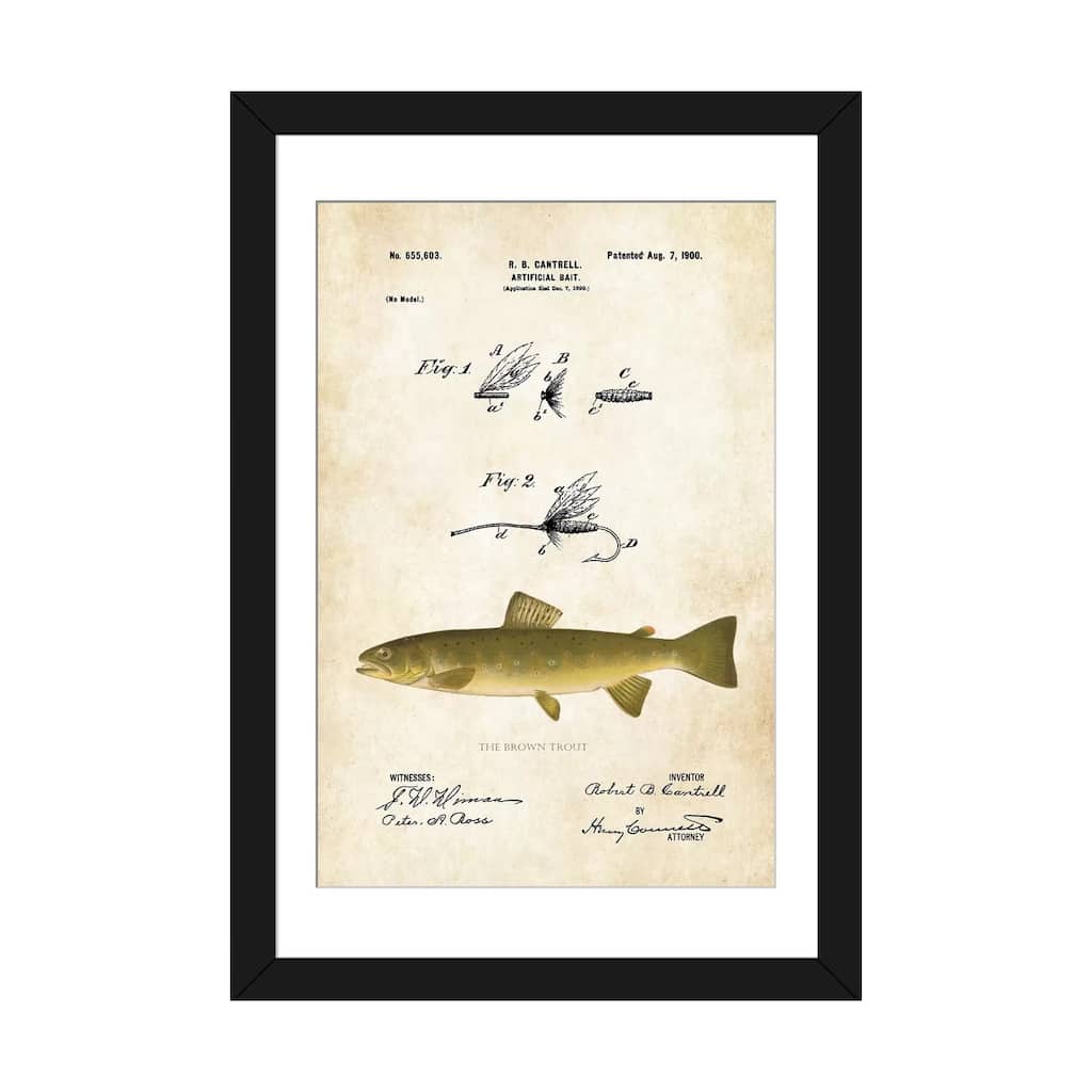 iCanvas "Brown Trout Fishing Lure" by Patent77