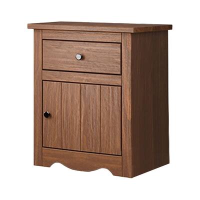Brown 1 Drawer 21 in. W Nightstand with Sturdy Hardware and Ample Storage