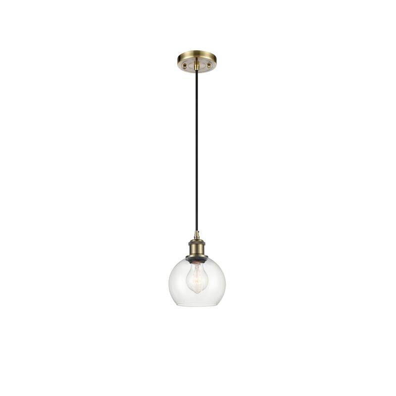 Innovations Lighting Ballston Athens 1 Light 6" Cord Hung Mini Pendant - Antique Brass