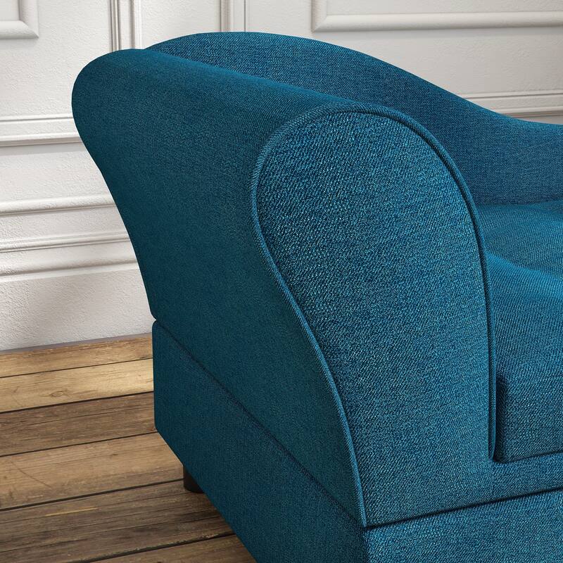 Faux Linen Pet Sofa with Storage Small Dog Couch with Thick Tufted Cushion Backrest and Armrests for Dogs