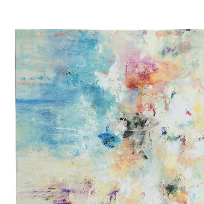 30 x 40 Modern Wall Art Painting, Giclee Frameless Canvas Blue White Orange