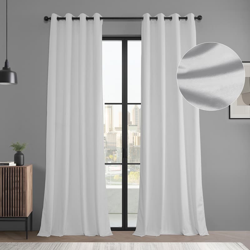 Exclusive Fabrics Basic Deluxe Velvet Curtains Pair - 2 Panels - Grommet Room Darkening Curtains