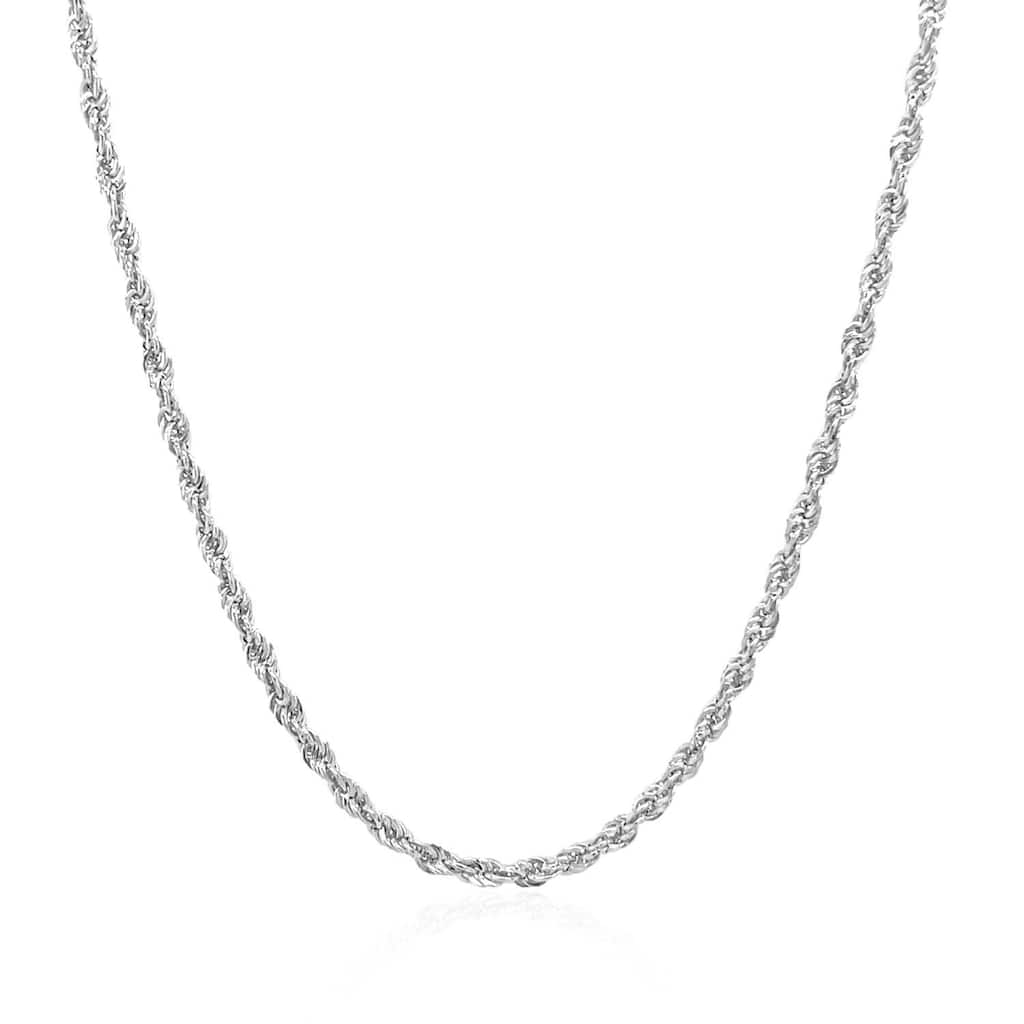 MayaMila 2.0mm 14k White Gold Light Rope Chain