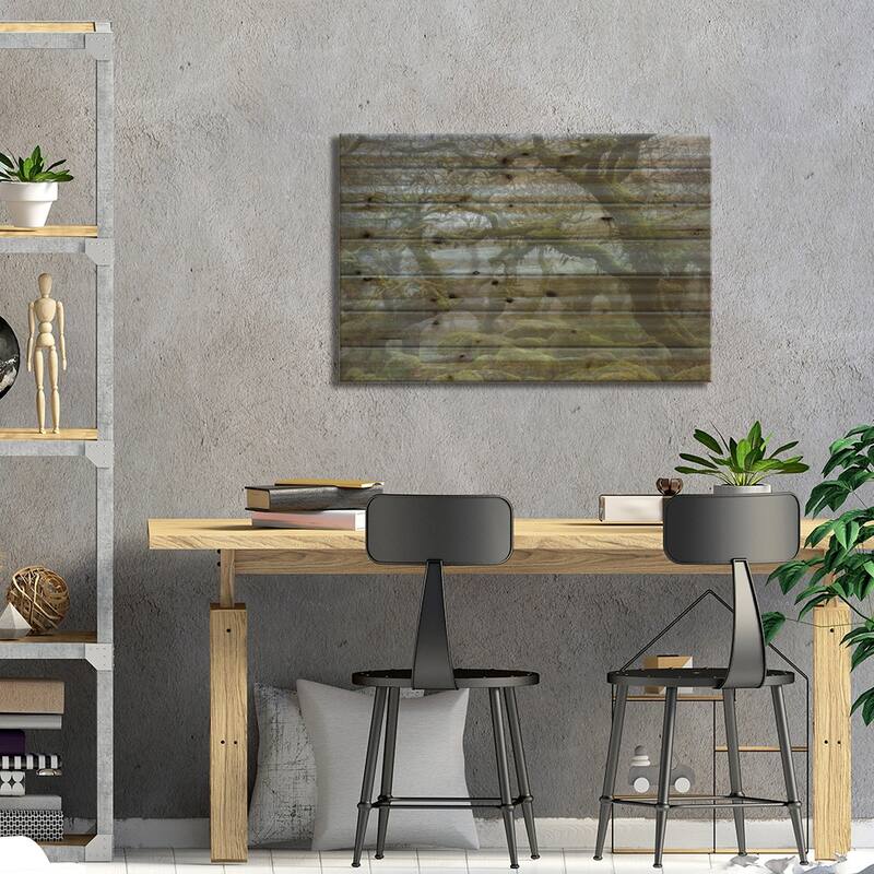 Fangorn Forest Print On Wood by Adam Burton - Multi-Color