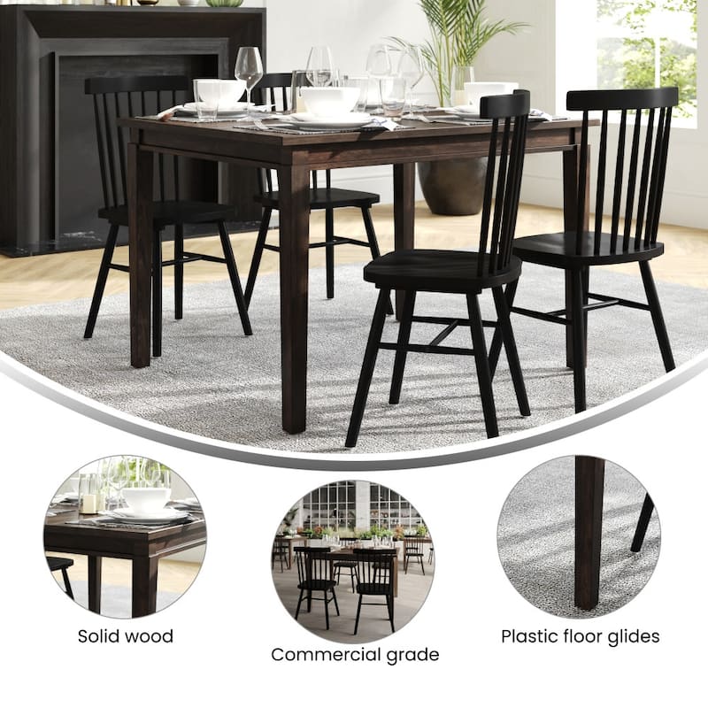Solid Wood Commercial Grade Dining Table - 47"D x 36.25"W x 30.25"H