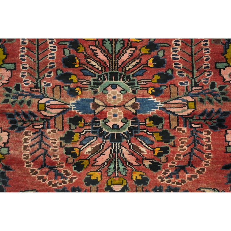 Hand Knotted Oriental 100% Wool Carpet Traditional Floral Oranges & Rust Lilian Runner Rug - 9' 0'' X 3' 3''