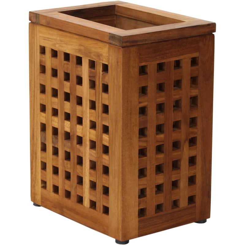 Grate Teak Waste Basket