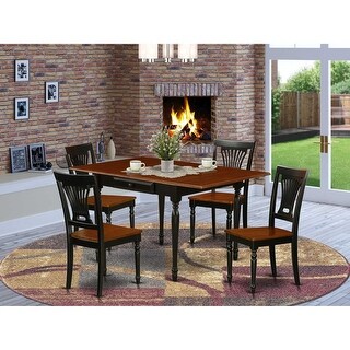 Kitchen Table Set with 4 Chairs - Wooden Dining Room Set - Black ...