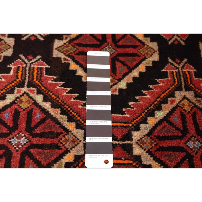 ECARPETGALLERY Hand-knotted Teimani Black, Red Wool Rug - 3'7 x 6'8