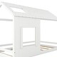 preview thumbnail 6 of 7, Twin Size House Bed with Roof and Window, Open Concept Design, White