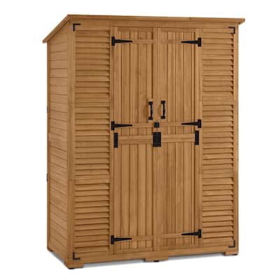 MCombo Outdoor Storage Cabinet Shed, Garden Tool Shed with Waterproof Asphalt Roof, 1738