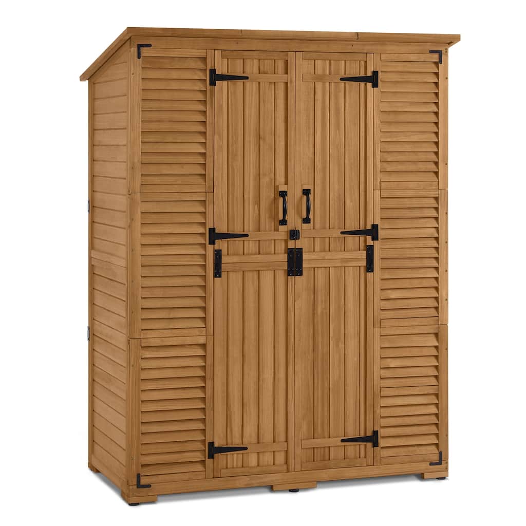 MCombo Outdoor Storage Cabinet Shed, Garden Tool Shed with Waterproof Asphalt Roof, 1738
