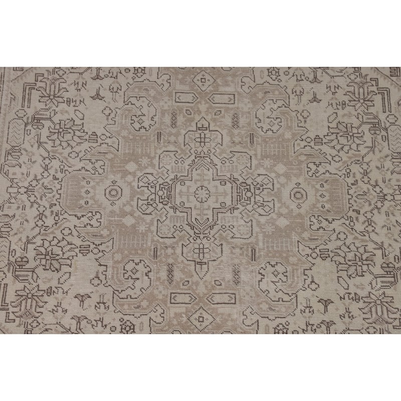 Distressed Tabriz Persian Vintage Rug Handmade Oriental Wool Carpet - 6'6"x 9'8"