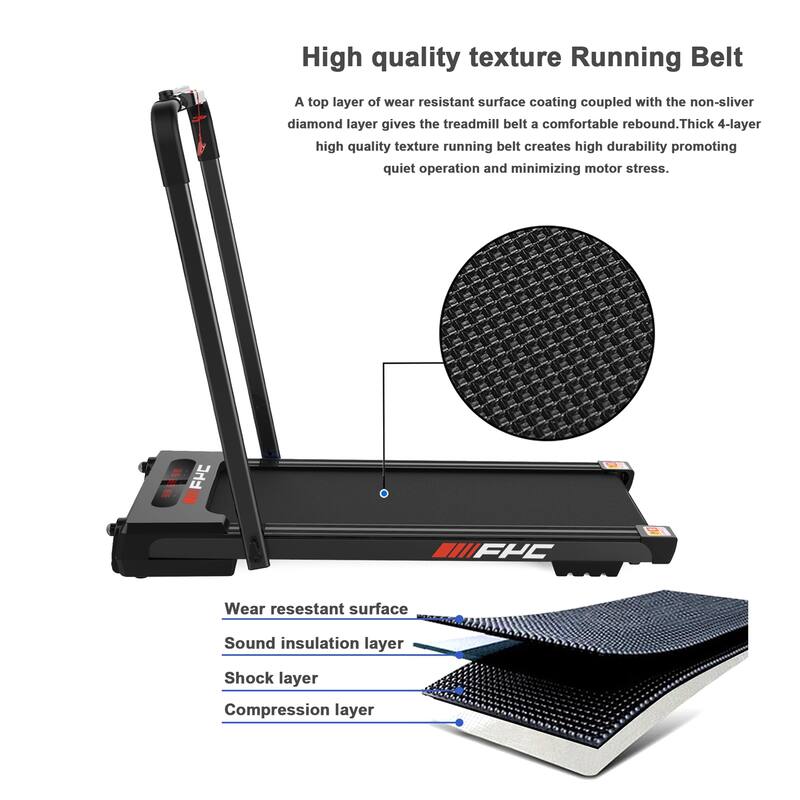 FYC 2 in 1 Home Free Installation Folding Treadmill 2.5 HP with Remote Control and LED Display