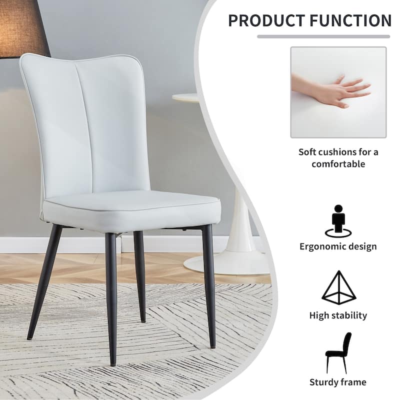 Modern Minimalist Dining Chairs with Comfortable Cushions and Stylish Metal Legs, Ideal for Various Rooms