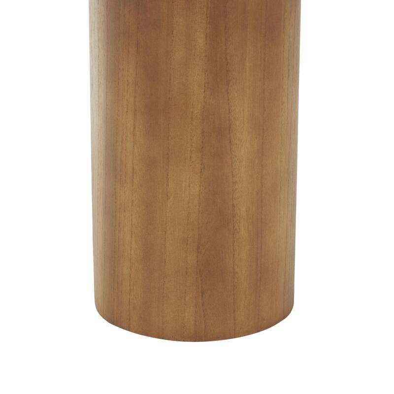 Black or Brown Wood Pedestal Side End Accent Table with Rounded Square Top
