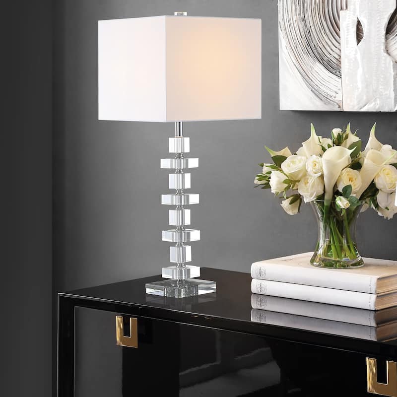 SAFAVIEH Lighting 28 inch Crystal Deco Crystal Table Lamp (Set of 2)